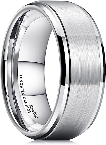 Copy of Genuine Carbide Tungsten Color: SILVER Brushed 9mm RING Polished Shiny Comfort Fit Wedding Band Size 6-15