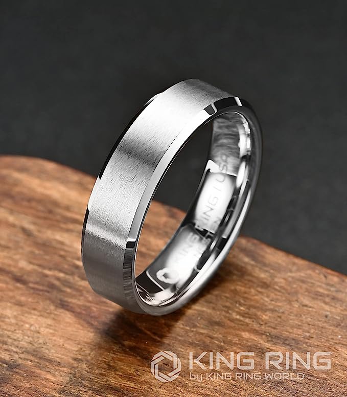 Genuine Carbide Tungsten Color: SILVER 6mm RING Comfort Fit Wedding Band