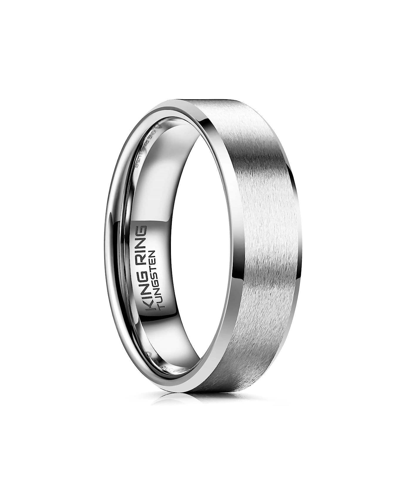 Genuine Carbide Tungsten Color: SILVER 6mm RING Comfort Fit Wedding Band