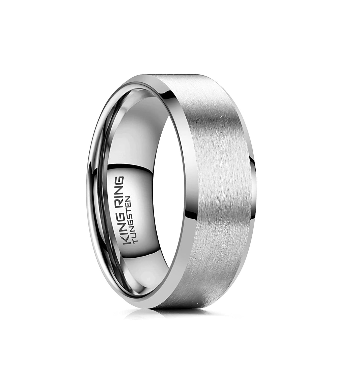 Genuine Carbide Tungsten Color: SILVER 8mm RING Comfort Fit Wedding Band