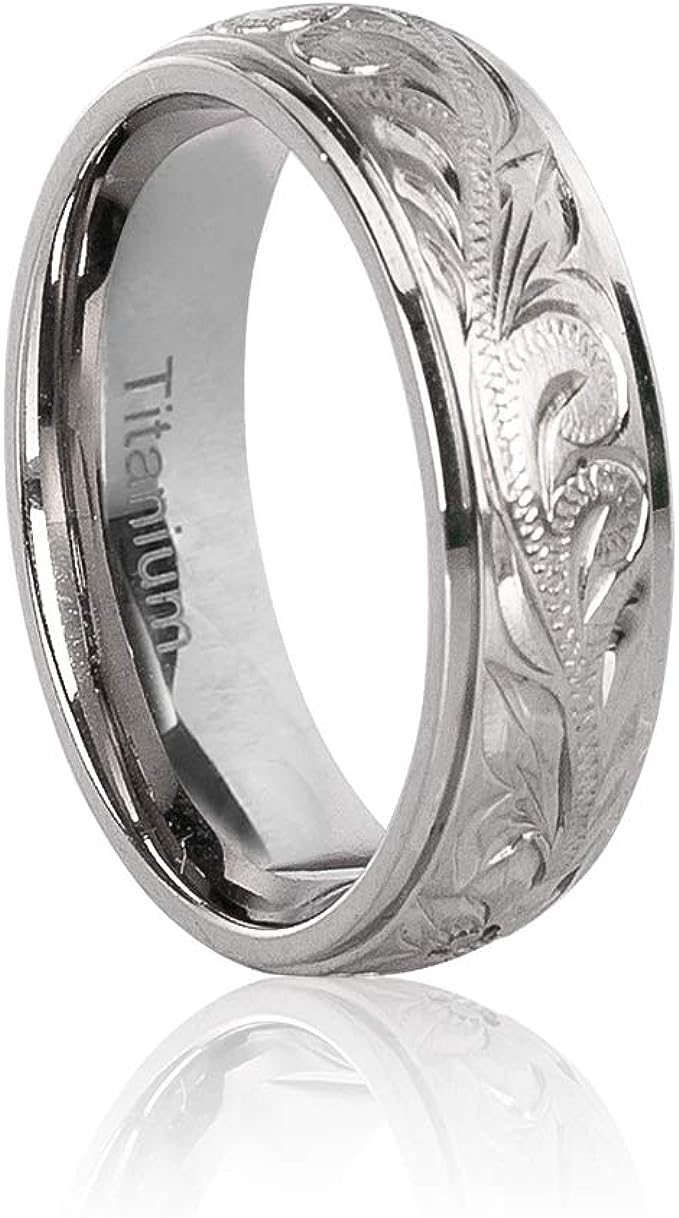 Genuine Titanium Silver 6mm Wide Ring High Polished Comfort Fit.