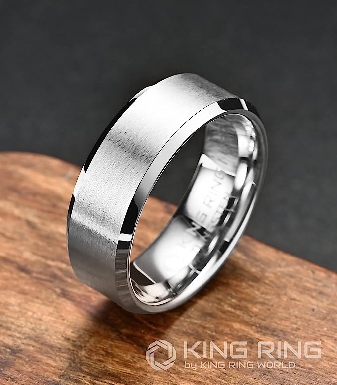 Genuine Carbide Tungsten Color: SILVER 8mm RING Comfort Fit Wedding Band