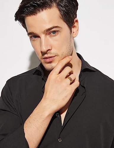 Genuine Tungsten Carbide 8mm CASUAL & MODERN: Gold Brick band for a bride or groom High finish polished beveled edge comfort fit wedding band Size 6-15