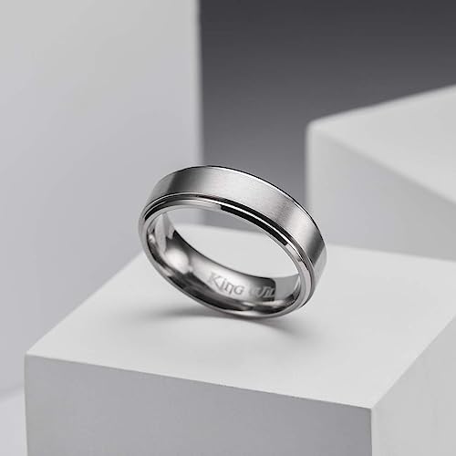 Genuine Carbide Tungsten Color: SILVER Brushed 7mm RING Polished Shiny Comfort Fit Wedding Band Size 6-15