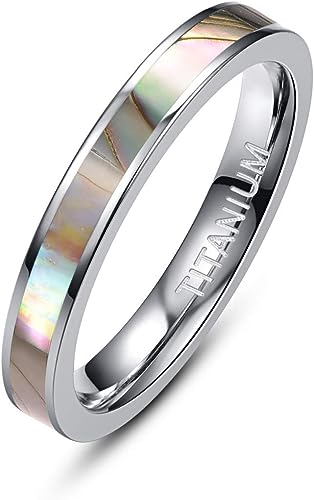 Genuine Titanium Silver 3mm Wide Ring Wedding Band High Polished Comfort Fit.