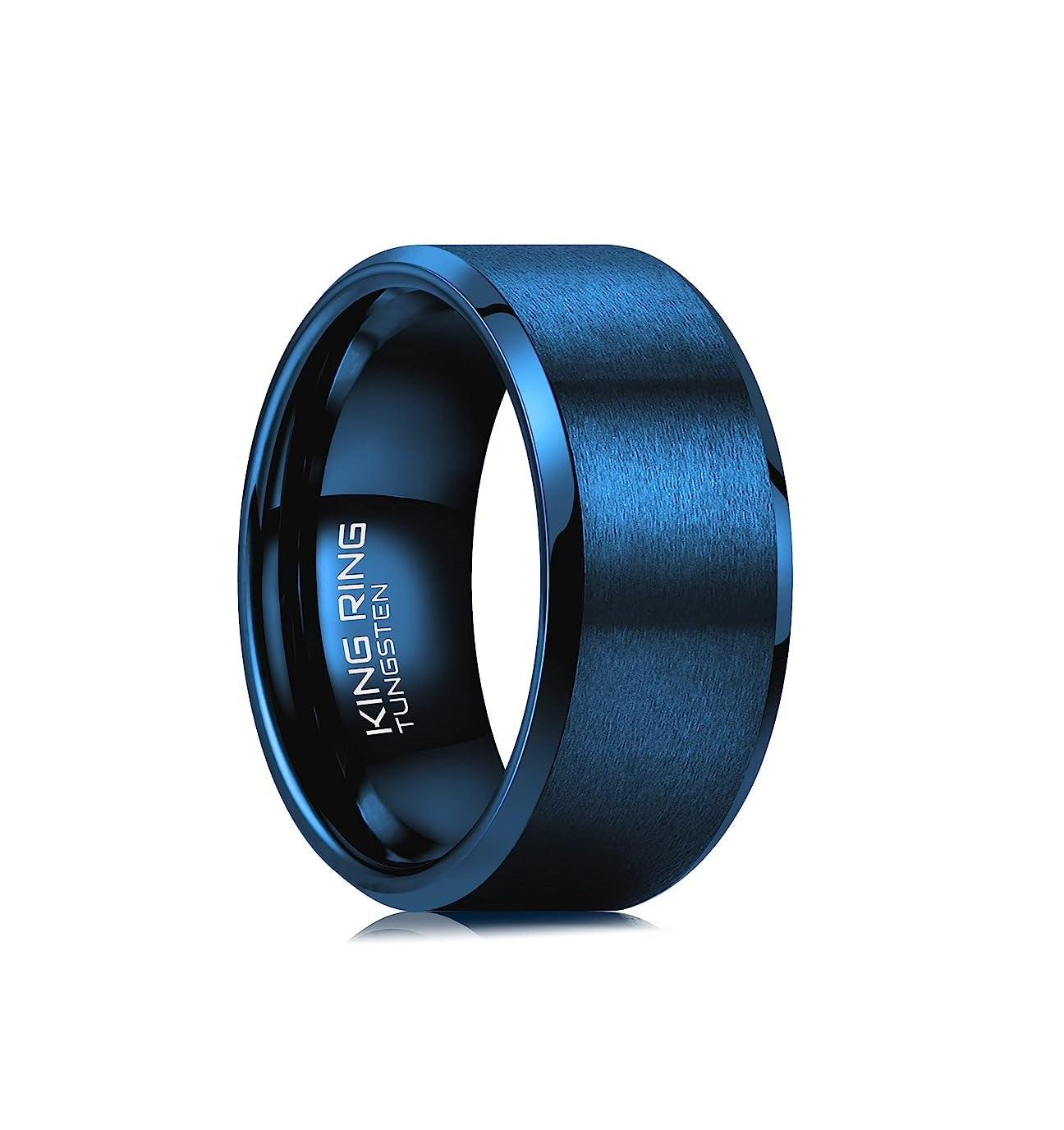 Genuine Carbide Tungsten Ring Color: Blue 10mm Ring Comfort Fit wedding band