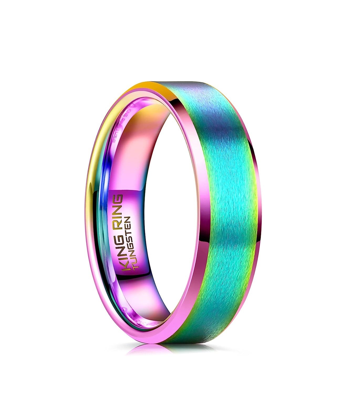 Genuine Carbide Tungsten Color: Multi 6mm RING Comfort Fit Wedding Band