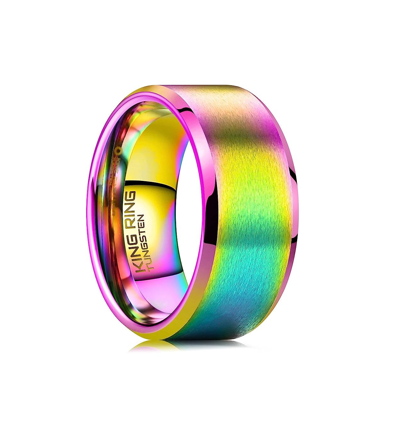 Genuine Carbide Tungsten Color: Multi 10mm Comfort Fit Wedding Band