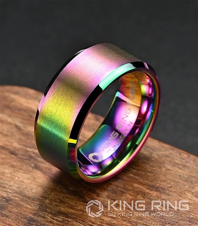 Genuine Carbide Tungsten Color: Multi 10mm Comfort Fit Wedding Band