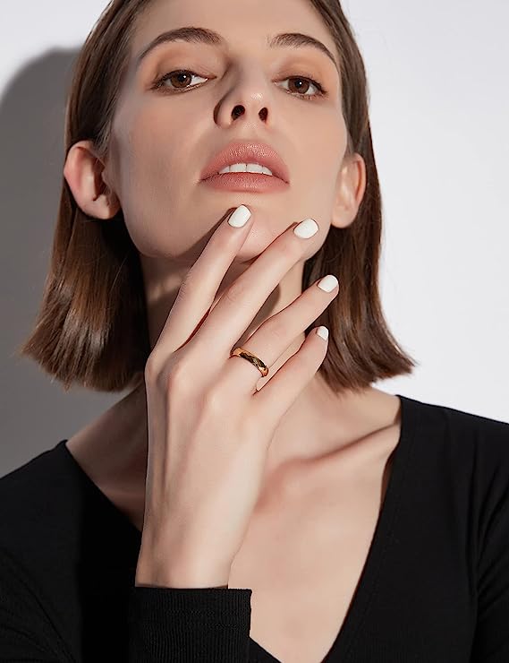 Genuine Carbide Tungsten Color: GOLD Faceted Edge Center 4mm RING   High Polish inner face makes it smooth and shiny Comfort Fit Wedding Band Size 6-15