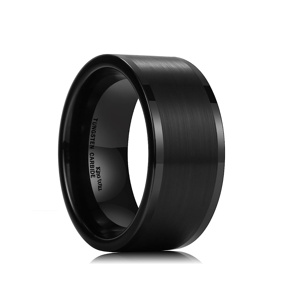 Genuine Carbide Tungsten Color: 10mm Black Brushed Black Inner high polished inner-face design smooth and shiny. Comfort Fit Wedding Band Size 6-1