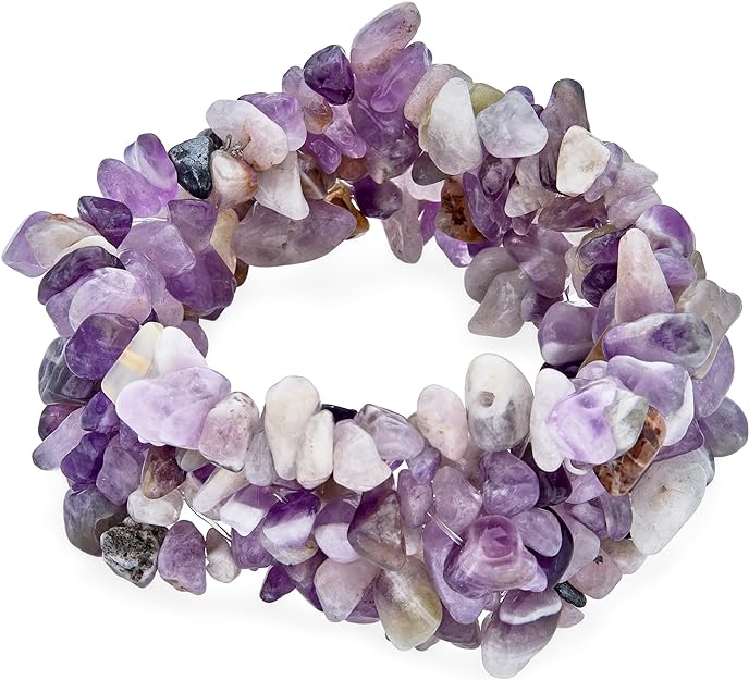 ONE: Premium Gorgeous chunky stretch bracelet amethyst chip