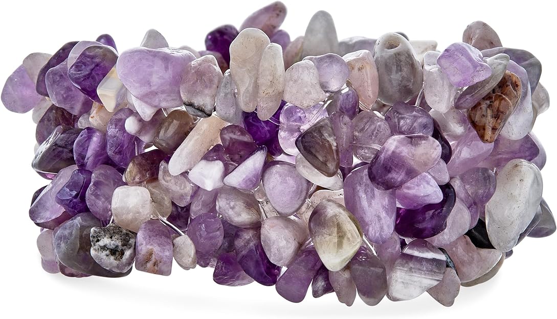 ONE: Premium Gorgeous chunky stretch bracelet amethyst chip