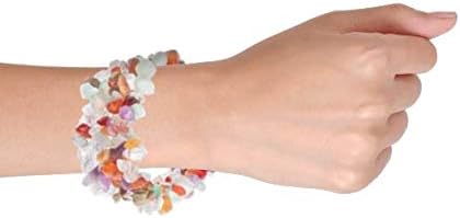 ONE: Premium Gorgeous chunky stretch bracelet Quartz, Amethyst, Amazonite, Unakite, Carnelian