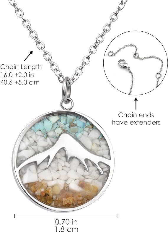 ONE: Turquoise Mountain Howlite Stainless Steel Pendant Necklace