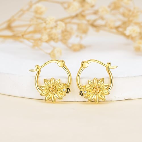 ONE:  Flower Hoops Earrings 925 Sterling Silver Jewelry CZ