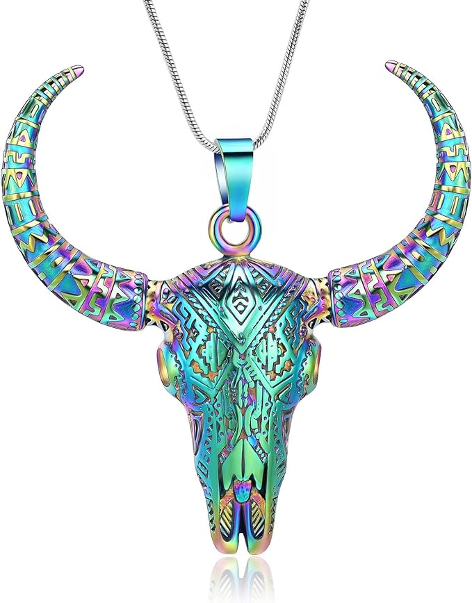 ONE:  Bull Skull Necklace Jewelry