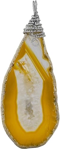 ONE: Handmade Healing Crystal Pendant Necklace, Natural Energy Stone YELLOW