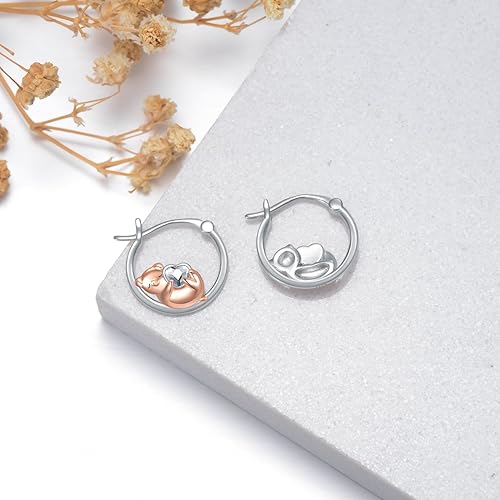 ONE:  Flower Hoops Earrings 925 Sterling Silver Jewelry CZ