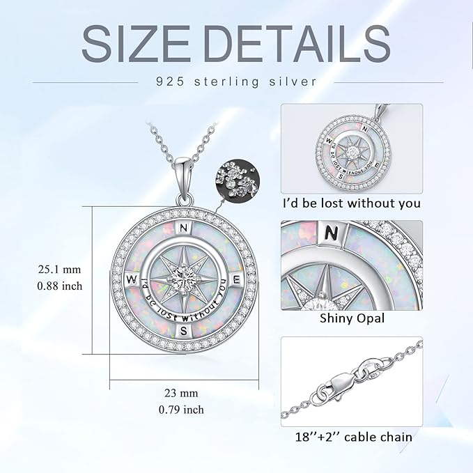 ONE: The Compass Opal Pendant Necklace Jewelry