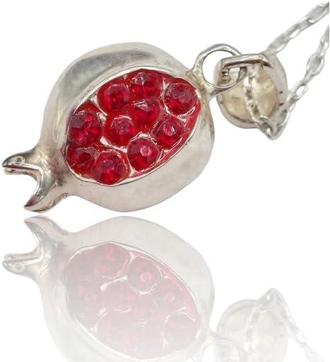 ONE: Necklace Genuine 925 Sterling Silver SOLID: Style: Pomegranate
