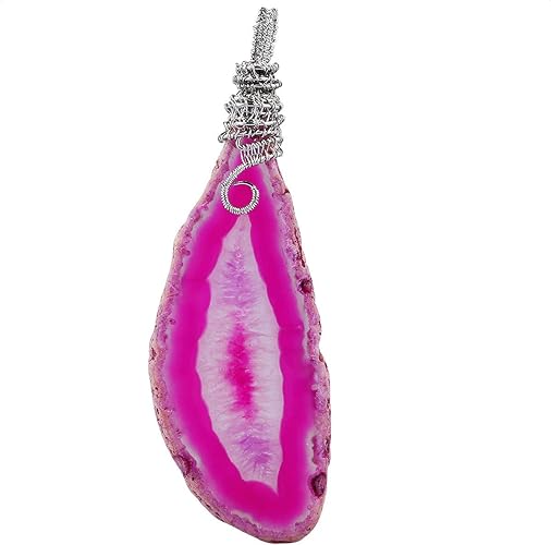 ONE: Handmade Healing Crystal Pendant Necklace, Natural Energy Stone ROSE RED