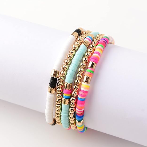 ONE: Premium Handmade New Lite Pink Set 5pcs Bracelet's for Women