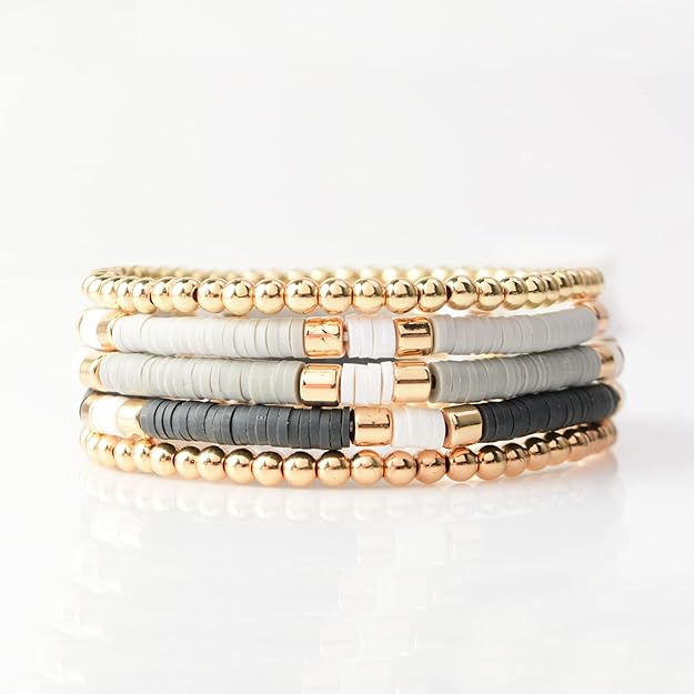 ONE: Premium Handmade New Gray Set 5pcs Bracelet's for Women