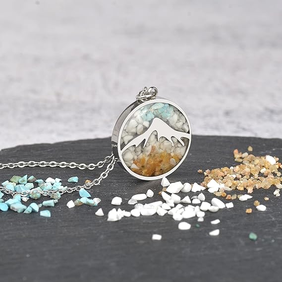 ONE: Turquoise Mountain Howlite Stainless Steel Pendant Necklace