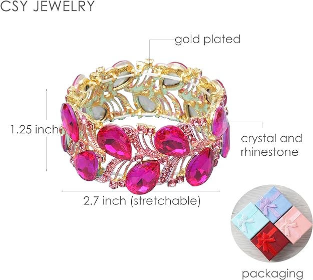 ONE: Premium Gorgeous Jewelry This Stunning bangle bracelet adorned with selected Austrian Crystal