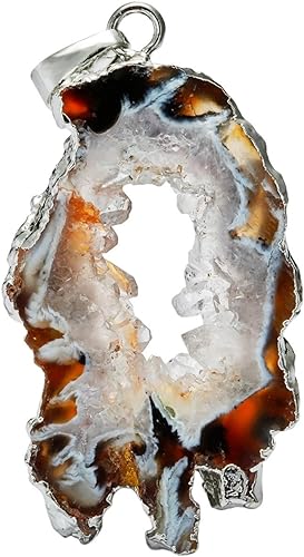 ONE: Handmade Healing Crystal Pendant Necklace, Natural Energy Stone Agate Black