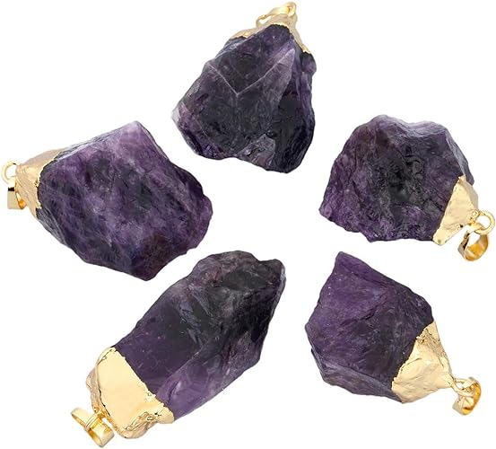 ONE: Handmade Healing Crystal Pendant Necklace, Natural Energy Stone Amethyst Quartz