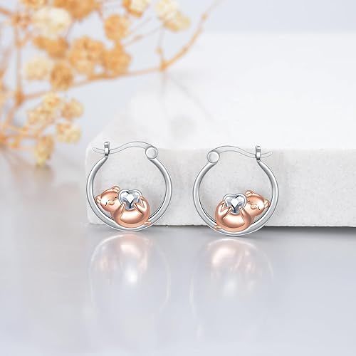 ONE:  Flower Hoops Earrings 925 Sterling Silver Jewelry CZ