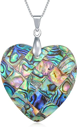 ONE: Handmade Healing Crystal Abalone Shell Pendant Necklace