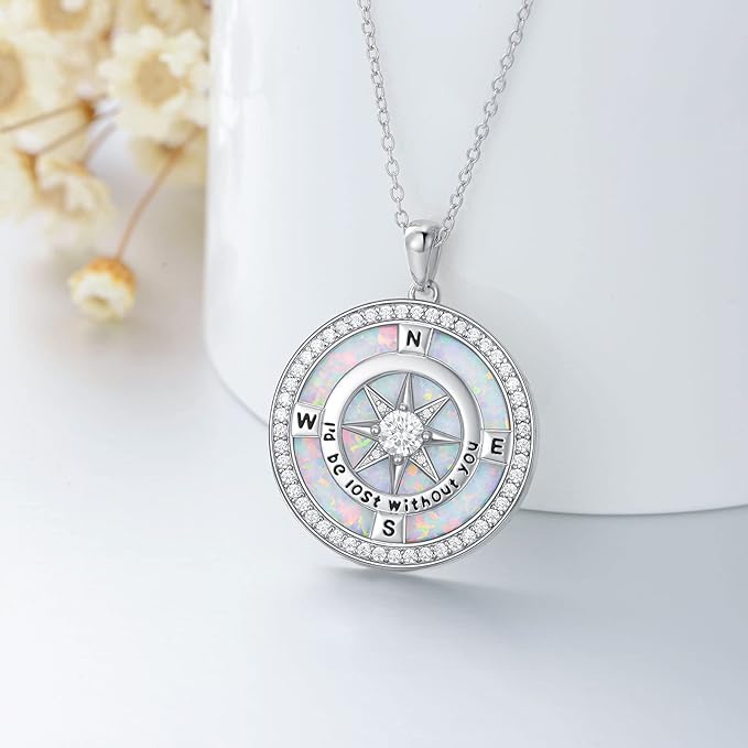 ONE: The Compass Opal Pendant Necklace Jewelry