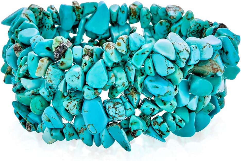 ONE: Premium Gorgeous chunky stretch bracelet Turquoise chip