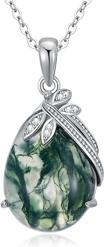 ONE :💎Color: Dragonfly Moss Agate Design 925 Sterling Silver💎