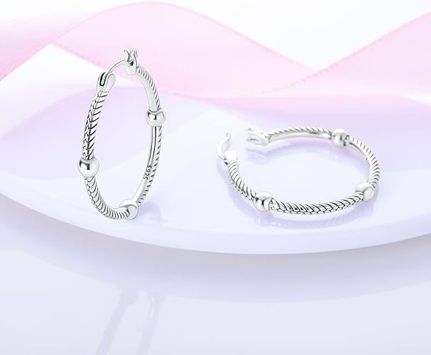 ONE: 925 Sterling Silver Hoop Earrings 14K Gold Plated Jewelry CZ