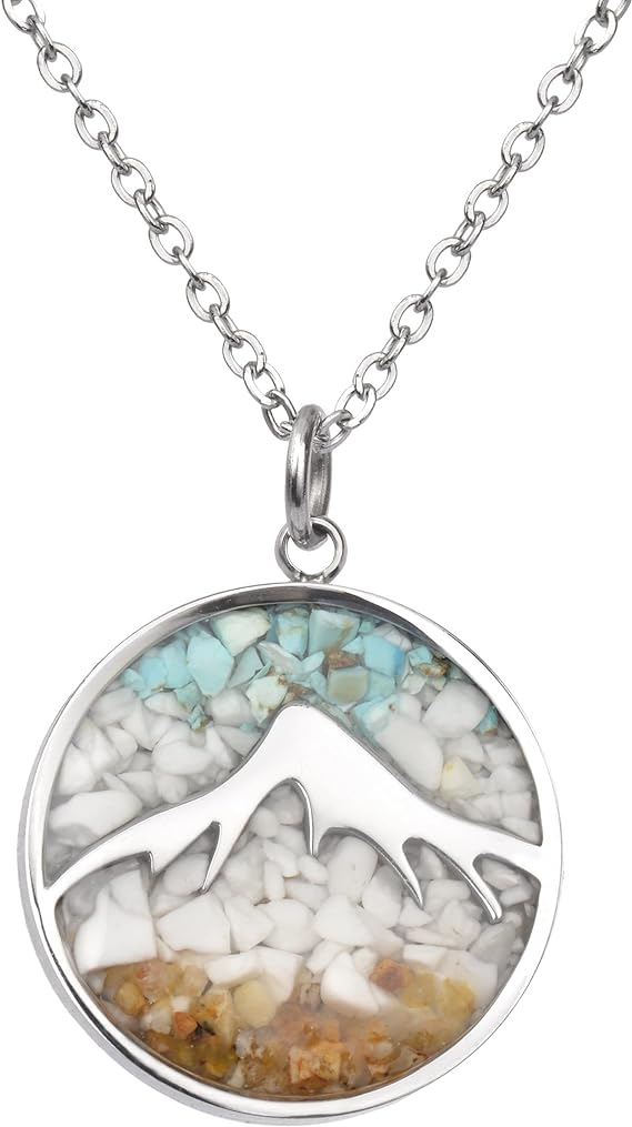 ONE: Turquoise Mountain Howlite Stainless Steel Pendant Necklace