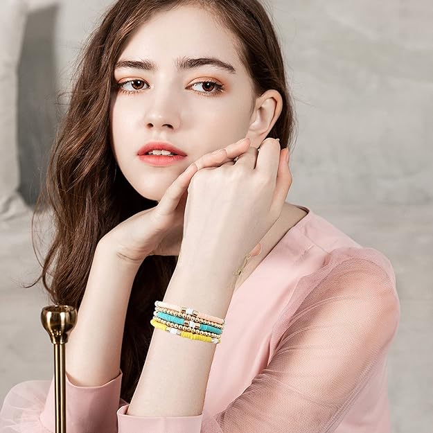 ONE: Premium Handmade New Pink Set 5pcs Bracelet's for Women