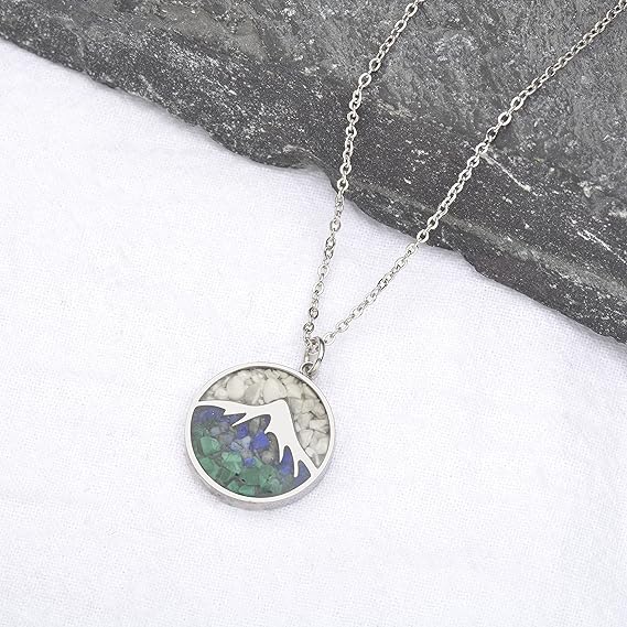 ONE: Turquoise Mountain Howlite Stainless Steel Pendant Necklace