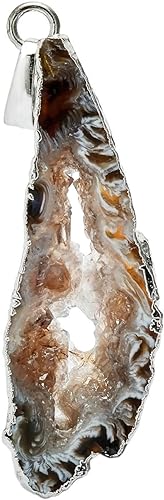 ONE: Handmade Healing Crystal Pendant Necklace, Natural Energy Stone Agate Black
