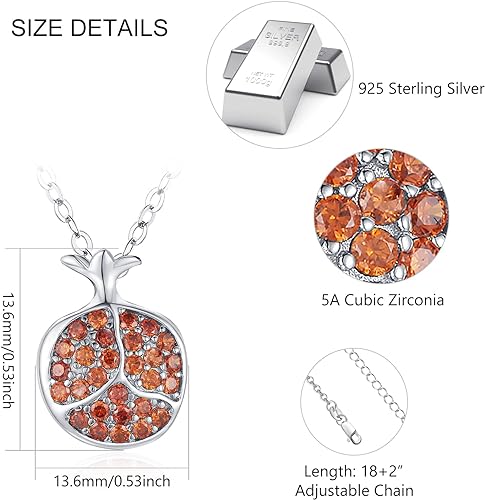 ONE: Necklace Genuine 925 Sterling Silver Style: Mushroom/Pomegranate