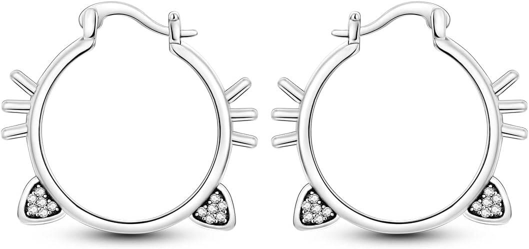 ONE: 925 Sterling Silver Hoop Earrings 14K Gold Plated Jewelry CZ