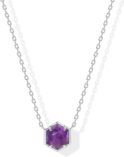 ONE: Handmade Healing Gemstone 14K Gold Plated  Pendant Necklace Amethyst