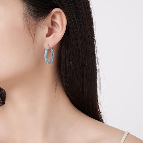 ONE: 925 Sterling Silver Post Hoop Earrings 14K Gold Plated Jewelry CZ