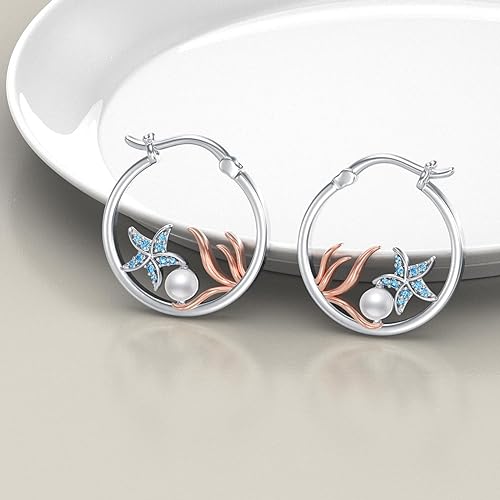 ONE:  Flower Hoops Earrings 925 Sterling Silver Jewelry CZ