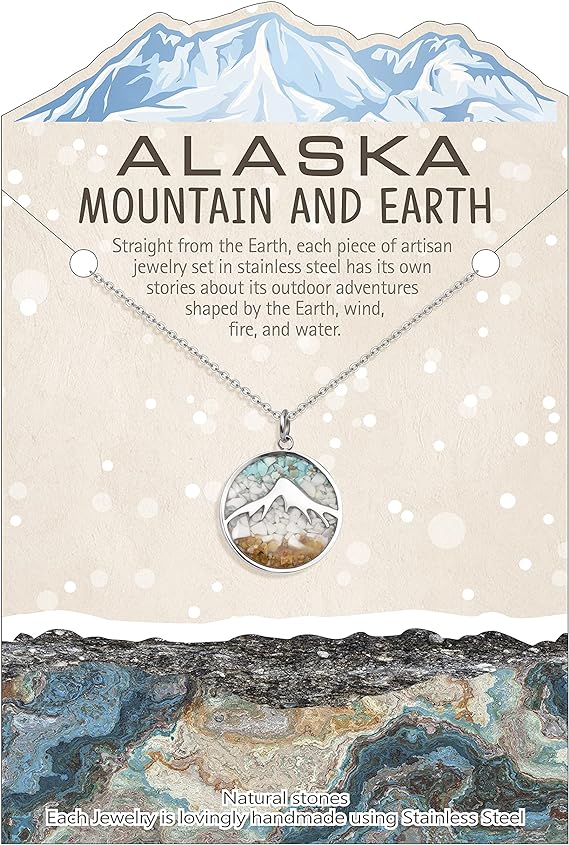 ONE: Turquoise Mountain Howlite Stainless Steel Pendant Necklace