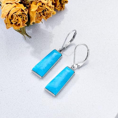 ONE PAIR: Santa Fe Turquoise authentic Native American turquoise earrings Gemstone Southwestern Style 925 Sterling Silver