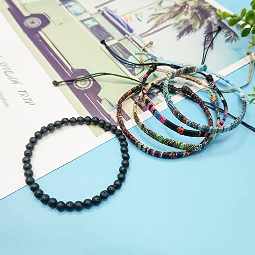 ONE: Premium 5 Pcs Bracelet Men Women, Bracelets For Men, Handmade Ankle or Wrist Bracelet Adjustable, Waterproof for Men Women